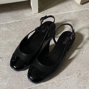 Michael Kors Black Patent Slingback Flats